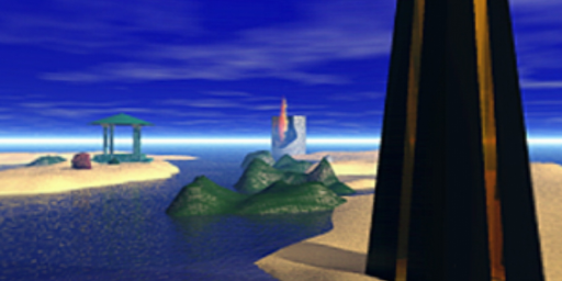 Screenshot of the obelisk in the blue world